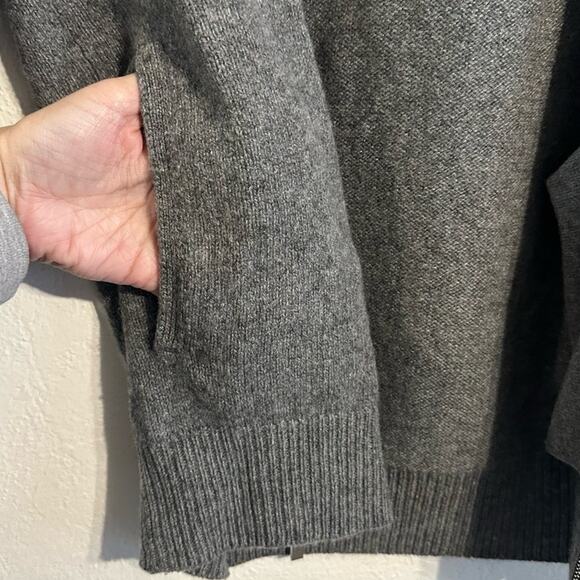 The Row Cashmere Sweater size XS Grey Melange Full Zip Hooded Pockets - Picture 10 of 11